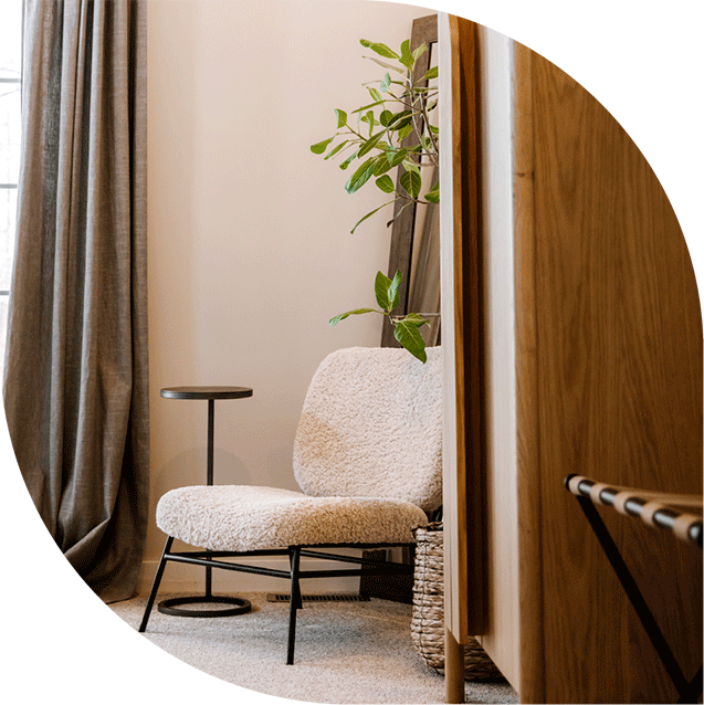 Visit our mindful interiors pillar to learn how wellness interior design can elevate wellness by transforming your home or work spaces with mindful interiors.